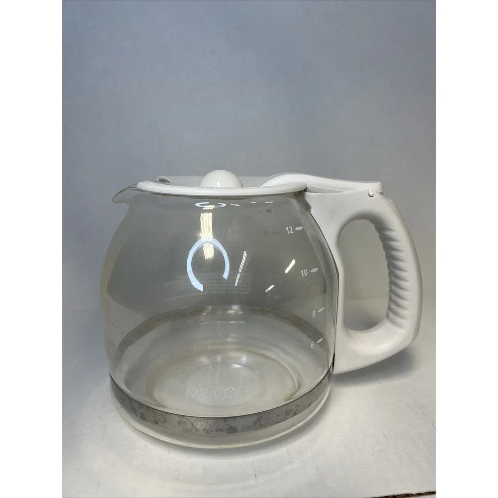 Mr. Coffee 12 Cup Glass Replacement‎ Pot Carafe White Lid Handle